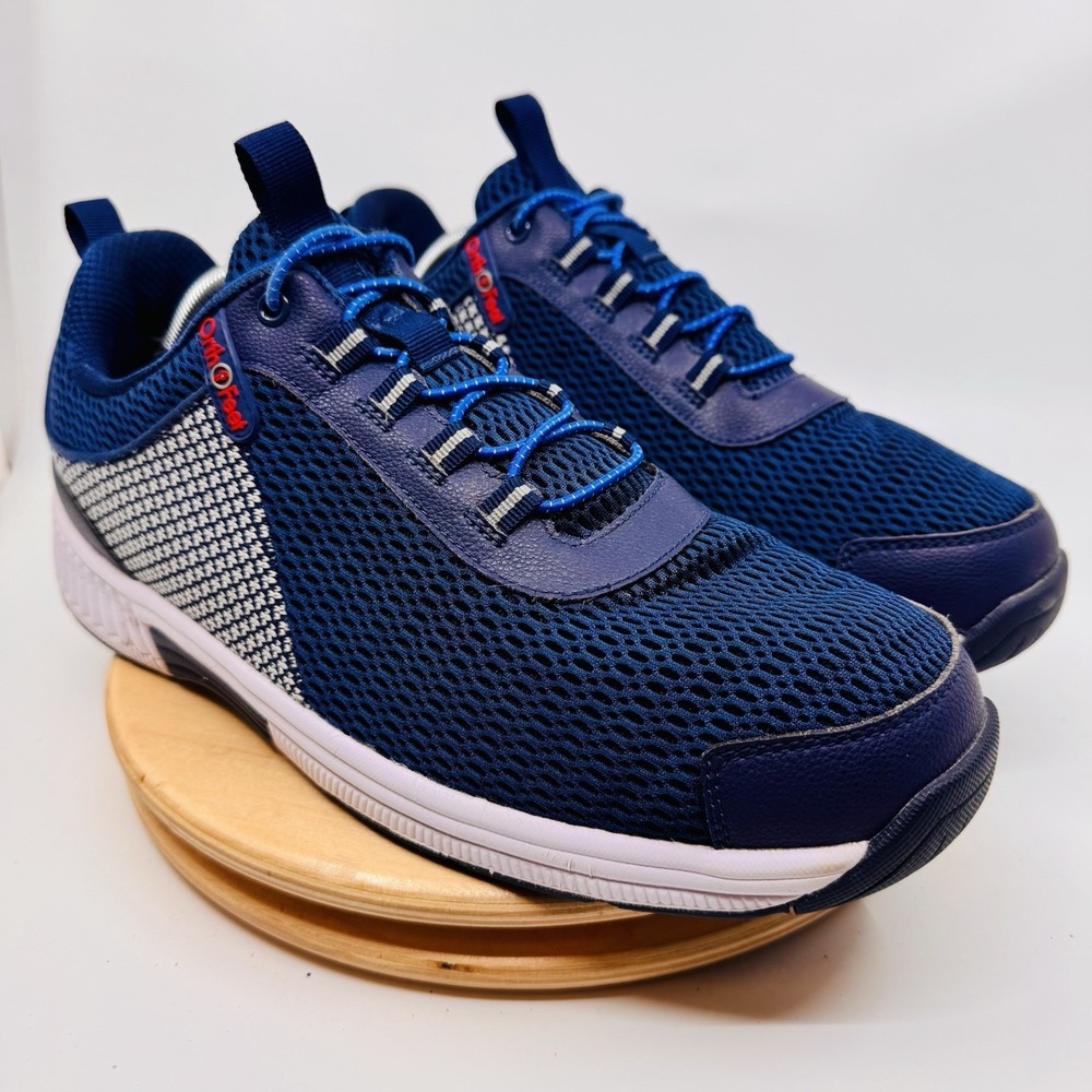 Orthofeet 616 Edgewater Men's 11 2E XX Wide Blue Knit Casual Sneakers shoes - Picture 3 of 8